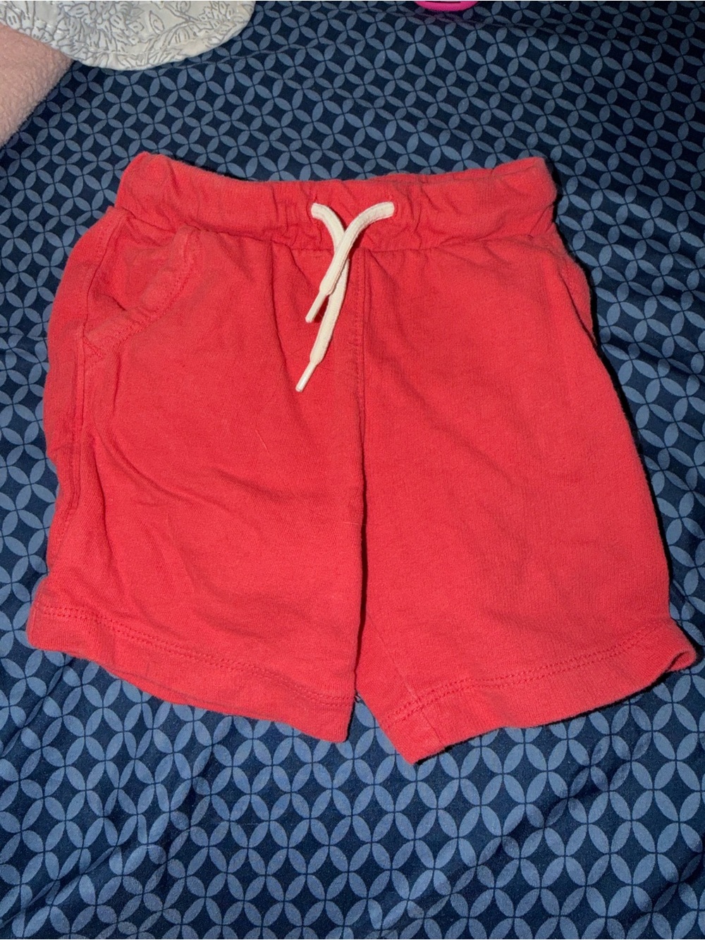Old Navy Coral-Red Pull-On Kids Shorts with White Drawstring